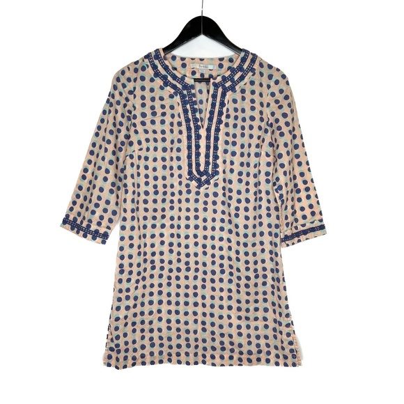 Boden Tops - Boden Tunic Embroidered Top Polka Dot Printed